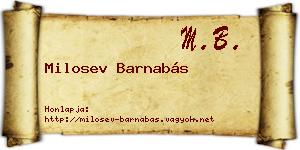 Milosev Barnabás névjegykártya